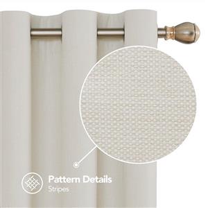 Deconovo Blackout Curtains Energy Saving Blackout Panels with White Backing Blackout Curtains and Drapes for Patio 38W x 63L Inch Ivory 2 Drapes 