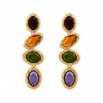 Crystal Drop Dangle Earrings Women Bohemia Gold Metal Statement Long Earrings Accessories