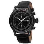 Akribos XXIV Men's Chronograph Watch - 3 Subdials with Date Window On Crocodile Pattern Leather Strap - AK798