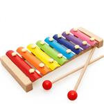 Afunti Wooden Xylophone Baby Musical Toy Instrument Piano with 8 Colored Metal Key with 2 Child-Safe Mallets for Kids Toddlers
