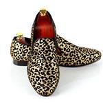 Men Wedding Shoes Leopard Printed Slip-On Dress Loafer