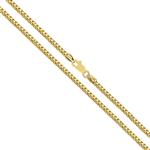 Orostar 10K Yellow Gold 1.4MM Diamond Cut Square Franco Chain Necklace, 16