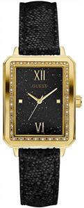 GUESS Factory Women's Black and Gold-Tone Rectangle Watch, NS 