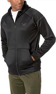 Amazon Brand - Peak Velocity Men's Black Ops Full-Zip Water-resistant Fleece Hoodie 