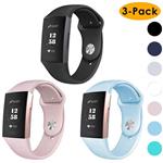 ساعت و مچ بند هوشمند  EZCO 3-Pack Bands Compatible with Fitbit Charge 3, Soft Silicone Waterproof Replacement Watch Strap Breathable Sport Wristband Accessories Man Woven Compatible Charge 3 / Charge 3 SE Smart Watch