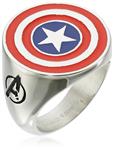 Marvel Comics Men's Stainless Steel Enamel Captain America Ring