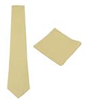 Mens Solid Linen Tie Set : Necktie with Matching Pocket Square-Various Colors