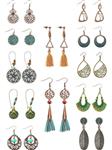 12 Pairs Vintage Boho Earrings Geometric Dangle Pendant Earrings Turquoise Earrings for Women Girls Supplies