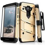 Jitterbug Smart2 Heavy Duty Case Military Grade Holster Belt Clip Phone Cover with Kickstand 12 ft Drop Tested w/Tempered Glass Screen Protector Compatible Greatcall Smart 2 (2018) (Gold)