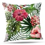 KJONG Hawaiin Hibiscus Tropical Summer Zippered Pillow Cover,Square Decorative Throw Pillow Case Fashion Style Cushion Covers(16 x 16 inch,Two Sides Print)