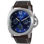 Peugeot Men's Sport Watch, Multi-Function with Crown Guard and Leather Wrist Band