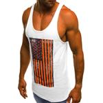 Pongfunsy Men's Summer Vest Mens Striped American Flag Printed Tank Top Casual Summer Sleeveless Loose Tees Shirts