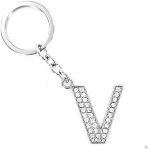 26 Alphabet Keyring A-Z, Silver Initials Letter Key Ring Shiny Silver Key Chain Gifts 