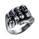 LILILEO Jewelry Titanium Steel Retro Punk Skull Fist Stainless Steel Ring For Men's Rings