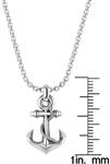 Sterling Silver Three-dimensional Nautical Anchor Necklace in Gold/Rhodium Plating with either 18 Cable inch or 24 Curb Chain 