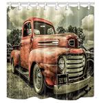 NYMB Antique Car Shower Curtains, Custom Vintage Old Truck Car Decor, Polyester Fabric Shower Curtain Set Fantastic Decorations Bath Curtain, 69X70in