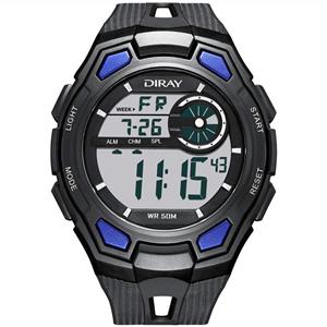 DIRAY Men Analog Sport Digital Watch Electronic Wrist Watches with Round Dial Alarm Stopwatch LED Backlight and Rubber Band