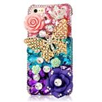 STENES Sony Xperia XZ Premium Case - 3D Handmade Sparkly Crystal Design Bling Cover Hybrid Drop Bumper Protection Case With Retro Anti Dust Plug - Pearl Butterfly Crystal Crown Rose Flowers/Colorful