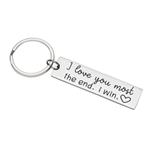 Gifts for Girlfriend Boyfriend Keychain Husband Wife Fiance Gifts Key Ring I Love You Most i Win Gifts Couple Key Chain Gifts for Him Her Hubby Gifts Anniversary Birthday Wedding Gifts