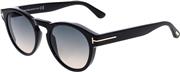 Tom Ford FT0615 01B Shiny Black Margaux Round Sunglasses Lens Category 2 Size 5