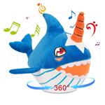 Zuddo Dancing Doll Baby Narwhal Singing Plush Animal Toy Stuffed Shark Electronic Pet(Blue Shark)