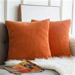 MIULEE Pack of 2, Corduroy Soft Soild Decorative Square Throw Pillow Covers Set Cushion Cases Pillowcases for Sofa Bedroom Car 18 x 18 Inch 45 x 45 cm