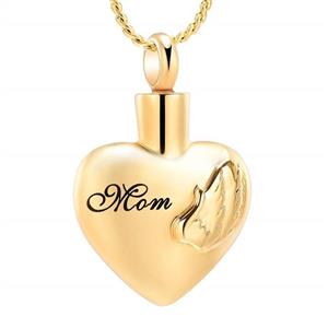 Imrsanl Cremation Jewelry for Ashes Pendants Angel Wings Heart Urn Necklace for Family/Pet Stainless Steel Memorial Lockets Keepsake Jewelry for Ashes