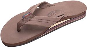 Rainbow Sandals Men's Premier Leather Double Layer with Arch Wide Strap 