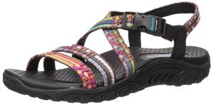 Skechers Women's Reggae-Sew Me-Boho Woven Strappy Slingback Sandal 