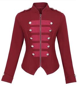 Kate Kasin Womens Victorian Steampunk Ringmaster Jacket Military Blazer 