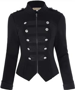 Kate Kasin Womens Victorian Steampunk Ringmaster Jacket Military Blazer 