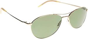 Oliver Peoples Aero Sunglasses 5035/P1 Gold Frame Green Jade VFX POLARIZED Lens