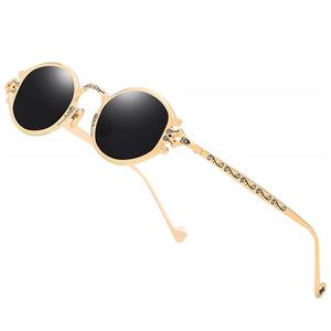 Vintage Steampunk Round Sunglasses Men Circle Retro Mirror Sun Glasses Women Crave Luxury Oval Steam Punk Style UV400 