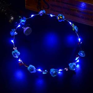 LED Flower Crown Hairband for Women Girls,Glowing Wreath Hair Band Hair Accessory Photography Wedding Festival Holiday Cosplay Christmas Halloween Party Valentine's Day New Year Decoration 