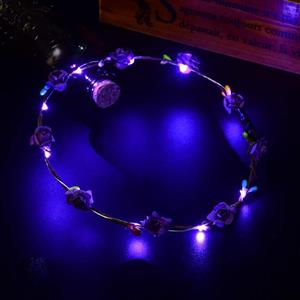 LED Flower Crown Hairband for Women Girls,Glowing Wreath Hair Band Hair Accessory Photography Wedding Festival Holiday Cosplay Christmas Halloween Party Valentine's Day New Year Decoration 