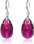 EVEVIC Swarovski Crystal Teardrop Dangle Hook Earrings for Women Girls 14K Gold Plated Hypoallergenic Jewelry