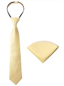 Spring Notion Boys' Satin Zipper Necktie and Handkerchief Set