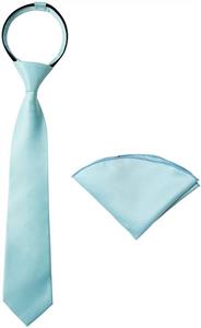 Spring Notion Boys' Satin Zipper Necktie and Handkerchief Set