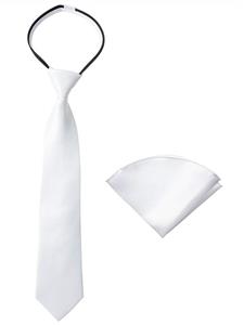 Spring Notion Boys' Satin Zipper Necktie and Handkerchief Set