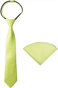 Spring Notion Boys' Satin Zipper Necktie and Handkerchief Set