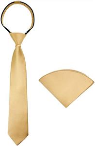 Spring Notion Boys' Satin Zipper Necktie and Handkerchief Set