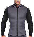 CtriLady Men's Best Neoprene Wetsuit Jacket Front Zipper Long Sleeves Workout Tank Top for Swimming Snorkeling Surfing