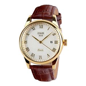 CIVO Mens Watches Leather Date Calendar Waterproof Wrist Watch for Men Gents Casual Business Dress Watch Luxury Roman Numeral Fashion Quartz Wrist Watches Brown 