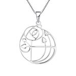 YL Rose Necklace 925 Sterling Silver Charles Rennie MacKintosh Glasgow Rose Pendant Necklace for Women Ladies Girls Girlfriend