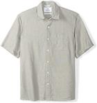 Amazon Brand - 28 Palms Men's Relaxed-Fit Short-Sleeve 100% Linen Shirt