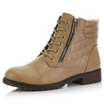 DailyShoes Women's Military Lace Up Buckle Combat Boots Ankle High Exclusive Credit Card Pocket