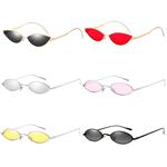 AOOFFIV Vintage Slender Oval Sunglasses Small Metal Frame Candy Colors