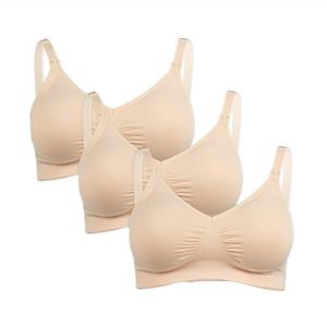 Medela Maternity and Nursing T Shirt Bras, Wirefree Seamless Breastfeeding Bra, 3 Pack 