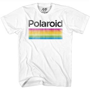 Mad Engine Men's Classic Polaroid Logo Vintage Style Rainbow T-Shirt