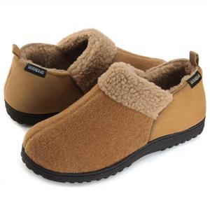 ULTRAIDEAS Men's Cozy Memory Foam Slippers with Warm Fleece Lining, Wool-Like Blend Micro Suede House Shoes with Anti-Slip Indoor Outdoor Rubber Sole